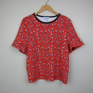 Draper James floral bell sleeve top